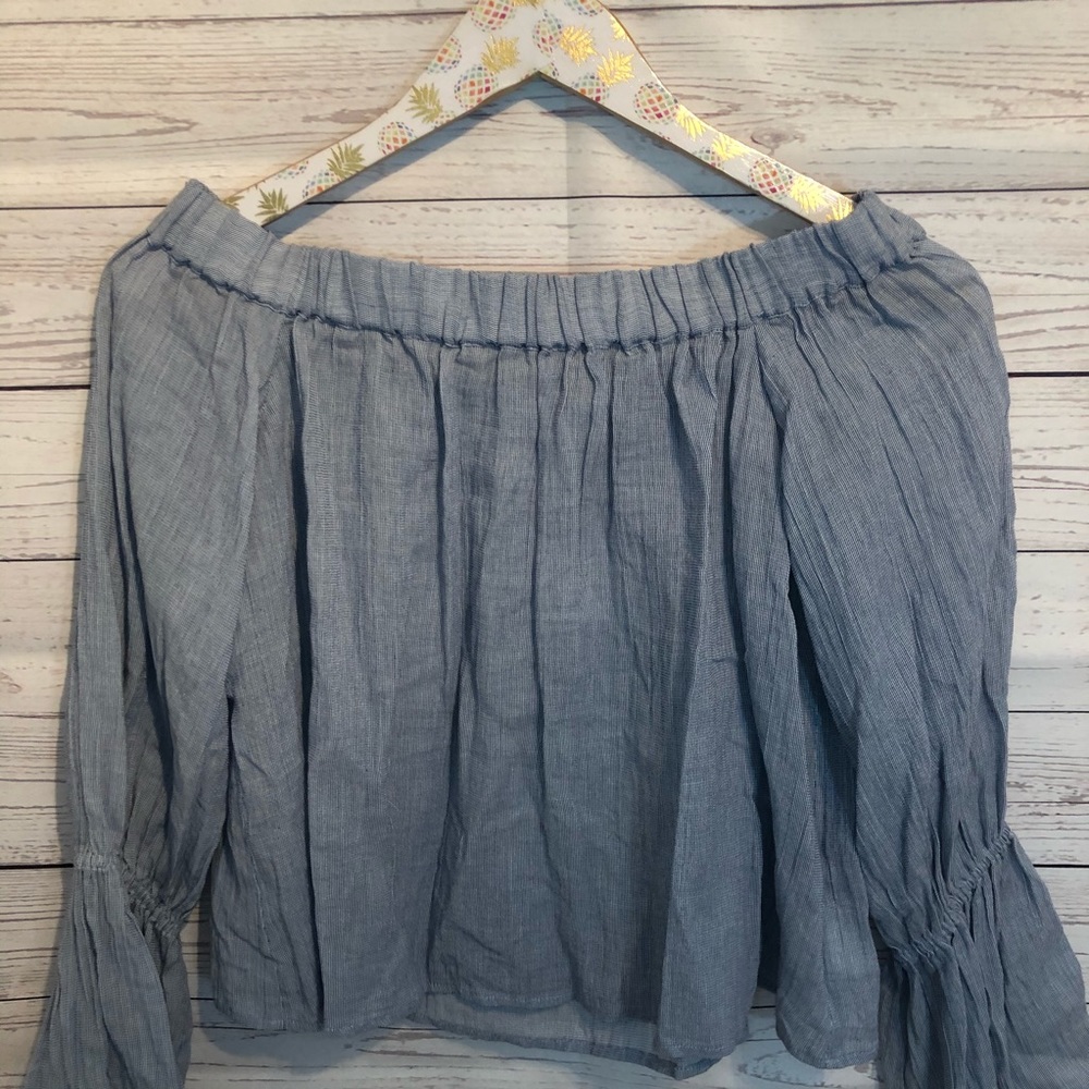 NWT Club Monaco Plumina Chemise Blue Blouse top - Picture 4 of 5